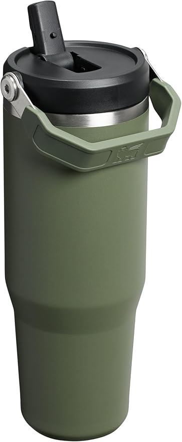 STANLEY IceFlow 2.0 Flip Straw Tumbler with Handle 30 oz | Twist On Lid and Flip Up Straw | Leak Resistant Water Bottle | Insulated Stainless Steel | BPA-Free | Dried Pine