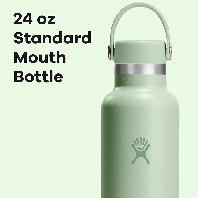 Hydro Flask Water Bottle - Insulated Stainless Steel - Non Spill, Leakproof in 24 Oz Aloe Green