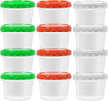 EONJOE 16 oz Plastic Freezer Containers with Lids 2 Cup Food Storage Container BPA Free Stackable Airtight Dishwasher Safe,12 Pack