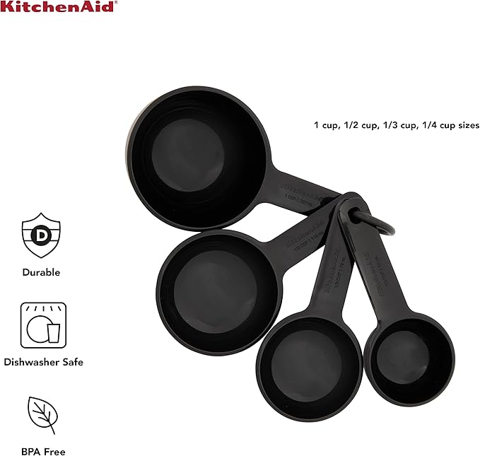 KitchenAid Universal Measuring Cup Set, 4-Piece, Black