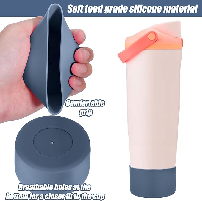 Mity rain 2PCS Protective Silicone Boots for Owala 30oz & 40oz FreeSip Sway Bottles & Tumblers - Accessories for owala, Enhances Stability & Prevents Scratches (Slate Blue)