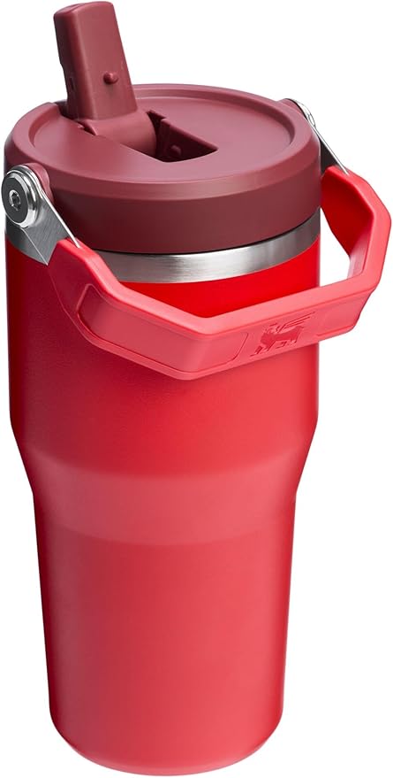 STANLEY IceFlow 2.0 Flip Straw Tumbler with Handle 20 oz | Twist On Lid and Flip Up Straw | Leak Resistant Water Bottle | Insulated Stainless Steel | BPA-Free | Chili Red