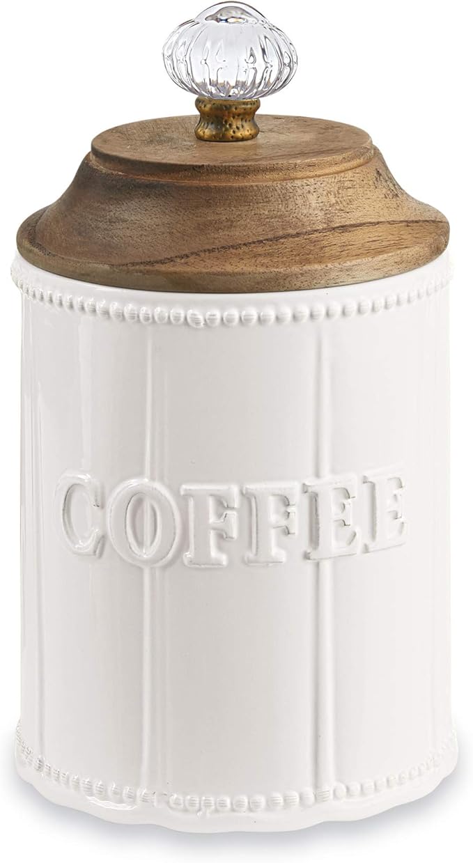 Mud Pie Circa Door Knob Coffee Canister, Wood