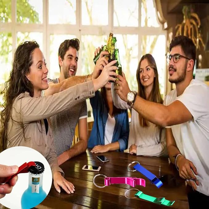 200pc Colored Aluminum Bottle Opener Keychain, Claw Beverage Opener for Kitchen/Wedding/Bar/Party