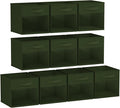 DIMJ Storage Cubes, Cube Storage Bin, 6 Pack Foldable Baskets with Window, Closet Storage Bins with Handle, 11x 11 inch Storage Cubes for Clothes, Toys, Books (Green)