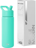 Simple Modern Kids Summit Water Bottle with Straw Lid | Vacuum Insulated Stainless Steel | Leak Proof BPA-Free Cup for School | 18oz, Tropical Wave