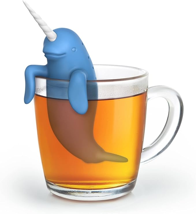 Genuine Fred, SPIKED TEA, Narwhal Reusable Silicone Tea Infuser, Blue, Fun Gift for Tea Lovers, Clever Kitchen Gadget