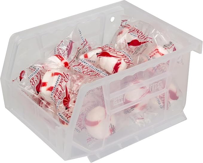 Akro-Mils 30210 AkroBins Plastic Storage Bins, Space-Saving Stackable Bins for Garage, Pantry, Craft Organization, 5-" x 4-" x 3-", Clear, 24-Pack