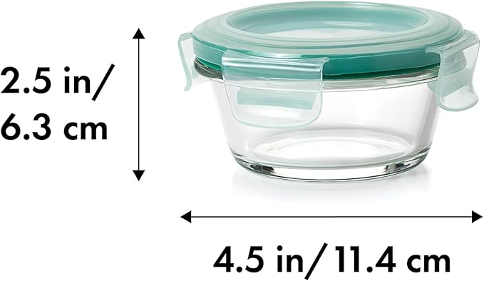 OXO Good Grips 1 Cup Smart Seal Airtight Glass Round Food Storage Container