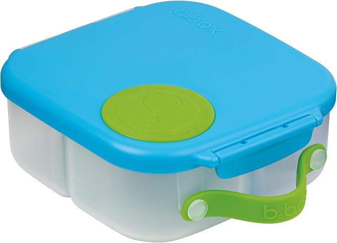 b.box Mini Lunch Box (2-pack), Bento Box for Kids Snack Container with 2 Leak-Proof Compartments, Reusable Snack Containers with Lids, BPA Free Kids Lunch Box, 4 1/4 Cup (Emerald Forest+Ocean Breeze)