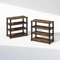 Furinno Turn-N-Tube Storage Shelves Set of 2, 4-Tier Stackable Standing Shelf, Open Corner Shelf, for Organization and Storage, Living Room, Garage, Home Office, Amber Pine
