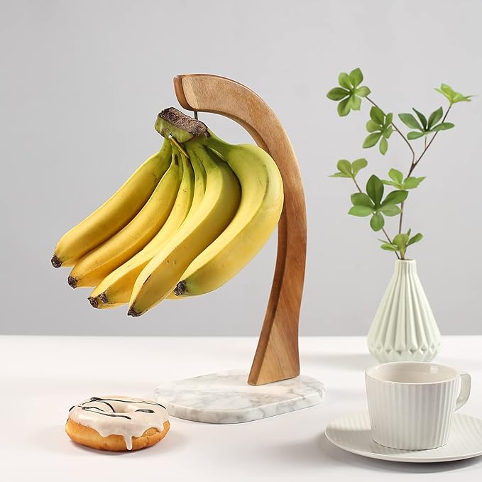 Everous Banana Hanger - Modern Banana Holder Tree Stand with Non-Slip Marble Base
