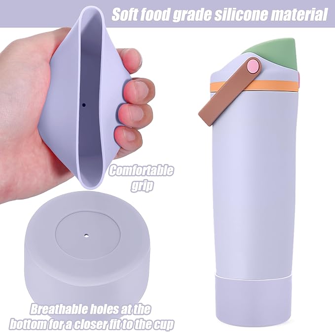 Mity rain 2PCS Protective Silicone Boots for Owala 30oz & 40oz FreeSip Sway Bottles & Tumblers - Accessories for owala, Enhances Stability & Prevents Scratches (Light Purple)