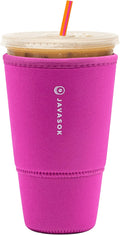 Sok It JavaSok Iced Coffee & Cold Soda Insulated Neoprene Cup Sleeve (Bright Pink, XLarge: 38-42oz)