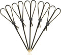 500 Pieces Black Heart Shaped Bamboo Sticks Long Toothpicks for Appetizers Cocktail Picks for Drinks 4.7 Inch Bamboo Skewers for Appetizers Charcuterie Boards Accessories