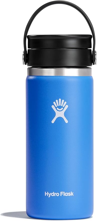 Hydro Flask Flex Sip Coffee Tumbler – Insulated Stainless Steel, Non Spill, Leak Proof Travel Coffee Cup 16 Oz Cascade Blue