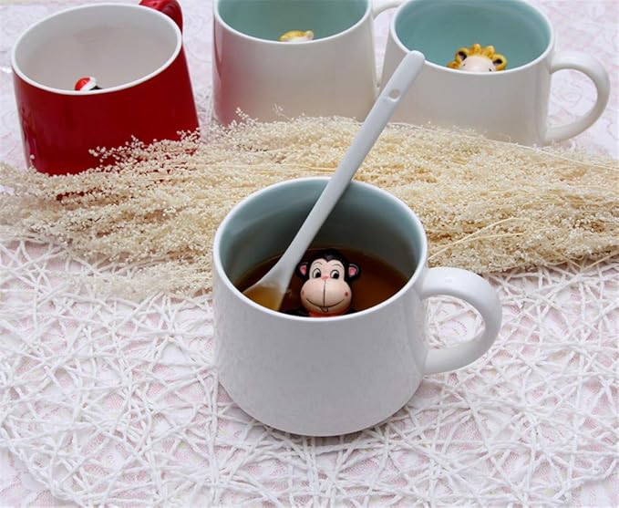 Surprise 3D Coffee Mug Animal Inside 12 oz with Rabbit,Cute Cartoon Handmade Ceramics Cup,Christmas Birthday Surprise for Friends Family or Kids (Rabbit)