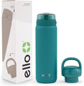 Ello Cooper 22oz Stainless Steel Water Bottle with 2 Lids Chug and Straw | Leak Proof Double Walled and Vacuum Insulated | Fits Car Cupholder | Built in Carry Loop | Dishwasher Safe | Antigua