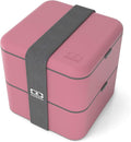 monbento - Large Bento Box MB Square Blush with Compartments - Leakproof Lunch Box for Work or Meal Prep - BPA Free - Food Grade Safe - Pink