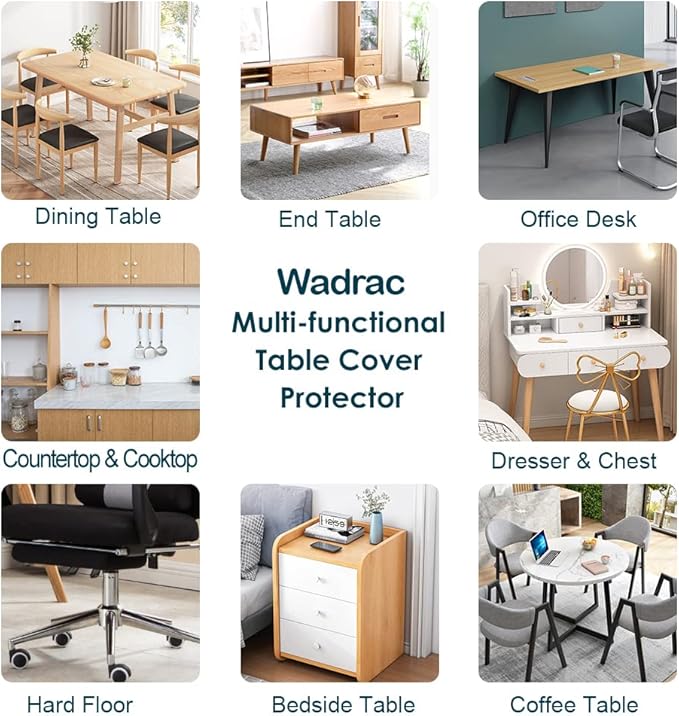 18x96 inch Clear Table Protector Long Trainning Table Protection Cover Mat Rectanglar Plastic Table Cloths Clear Carpet Protector Kitchen Countertop Screen Protective Easy Clean Wipeable PVC Vinyl