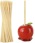 Bamboo Candy Apple Skewer Sticks Semi Pointed, 5mm 5.5inch Cotton Rock Candy Caramel Lollipop Sticks, Natural Wooden BBQ Barbecue Skewer for Corn Dog 50 PCS