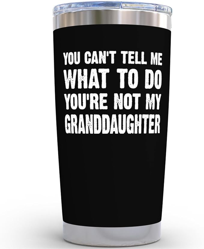 Grandpa Christmas Gifts from Granddaughter - 20oz Black Tumbler Cool Grandfather Idea Best Xmas Presents For Elderly Dad Grandfather Birthday Present for Granddad Christmas Gifts for Grandpa Tumbler