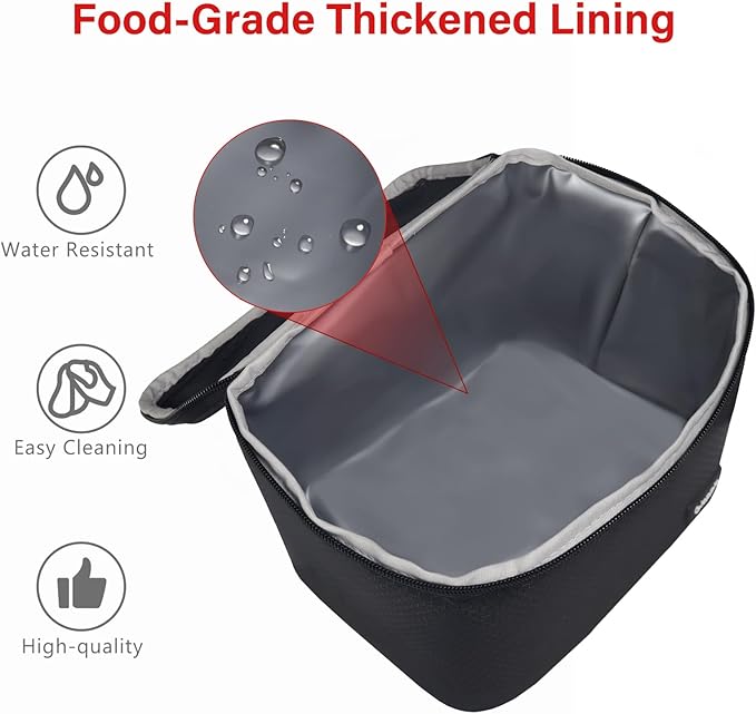 Gloppie Insulated Lunch Bag Lunch Box for Men Women Lunchbox Cooler Bag for Work Picnic, Idea for Gift, Black Honeycomb
