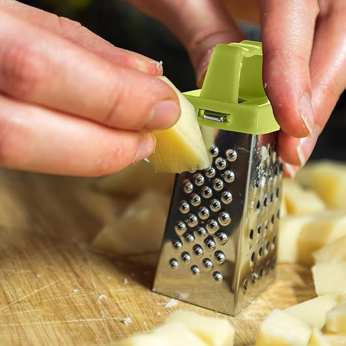 Ciieeo 12 Pcs Stainless Steel Mini Cheese Grater, Box Grater Handheld Slicer for Fruit, Vegetable, Multipurpose Kitchen Gadget, Assorted Colors, 2.63 x 1.45 x 4.25 Inch
