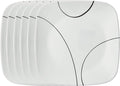 Corelle Vitrelle 6-Piece Salad Plate Set, Triple Layer Glass and Chip Resistant, Lightweight Square 8-1/2-Inch Plates Set, Splendor