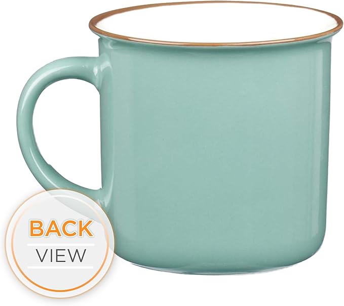 Christian Art Gifts Mint Green Camp Style Ceramic Coffee Mug – 13 oz. Microwave and Dishwasher Safe Novelty Drinkware Inspirational Scripture Coffee and Tea Mug with Worship Hymn Song: Amazing Grace