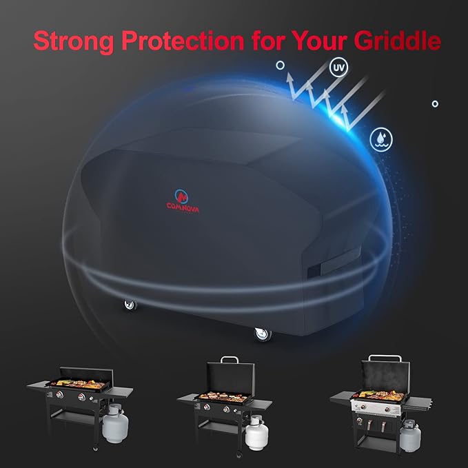 Comnova Griddle Cover for Blackstone 28 Inch With Hood - 600D Heavy Duty Waterproof Flat Top Grill Cover for Pro Series, BBQ Cover for Models 1883, 1924 and More