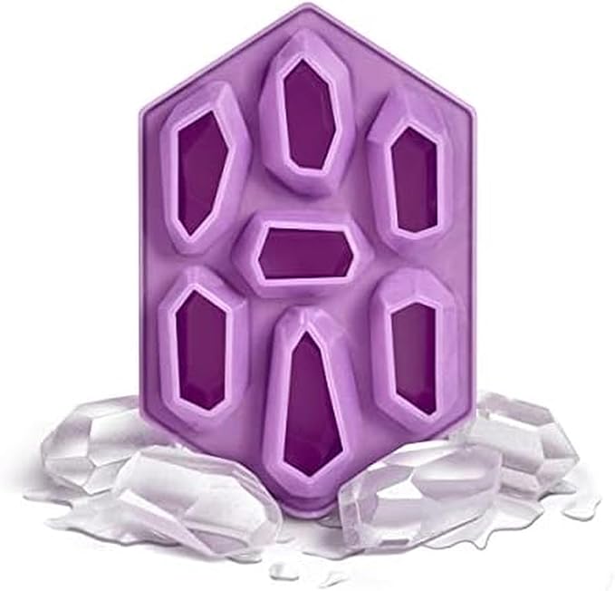 Genuine Fred CRYSTAL ICE TRAY, Silicone Ice Tray, Purple, 7.6 x 5 x 1.4 inches