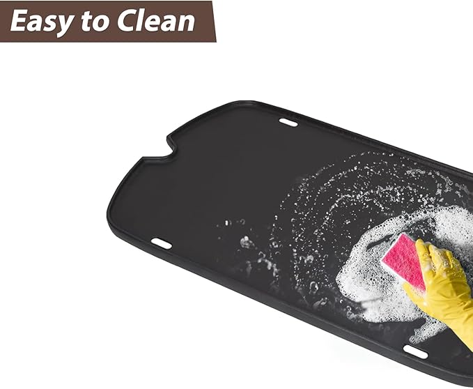 Griddle for Weber Traveler Grill 9010001 9020001 9030001, 7034 Cast Iron Griddle Insert Replacement Parts for Weber Traveler 9013001 9011701 Flat Top Griddle Accessories with Carry Bag