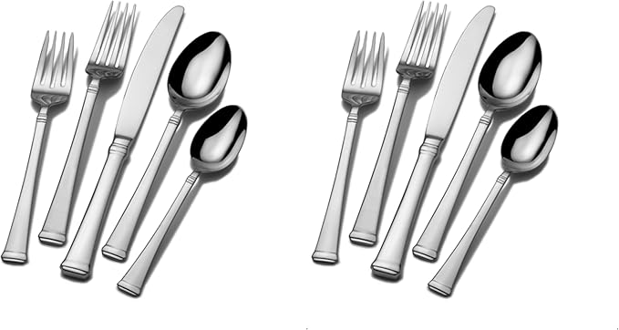 Mikasa, Harmony Flatware Service for 4, 20 Piece Set, 18/10 Stainless Steel Silverware Set (Pack of 2)