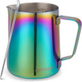Milk Frothing Pitcher Colorful 600ml (20oz) Steaming Pitchers Stainless Steel Milk Coffee Cappuccino Latte Art Barista Steam Pitchers Milk Jug Cup with Decorating Art Pen