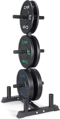 CAP Barbell 2-Inch Olympic Bumper Plate Weight Set with 6 Post Rack | 100-370 lbs | Multiple Options