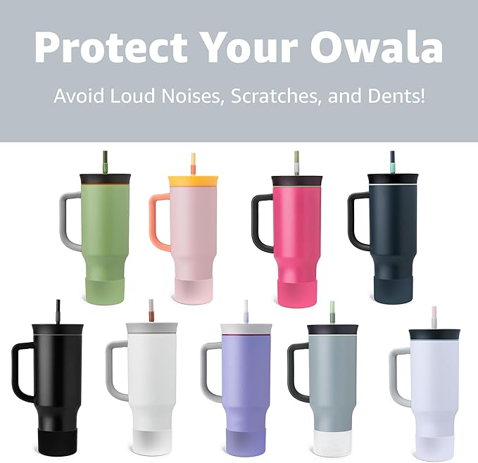 Jmoe USA Silicone Sleeve for Owala 40oz Tumbler | Fits Handle Tumbler Only | Anti-Slip Boot | Protects Against Dents & Scratches | Protector for Bottom of Cup | Made of Durable BPA Free Silicone