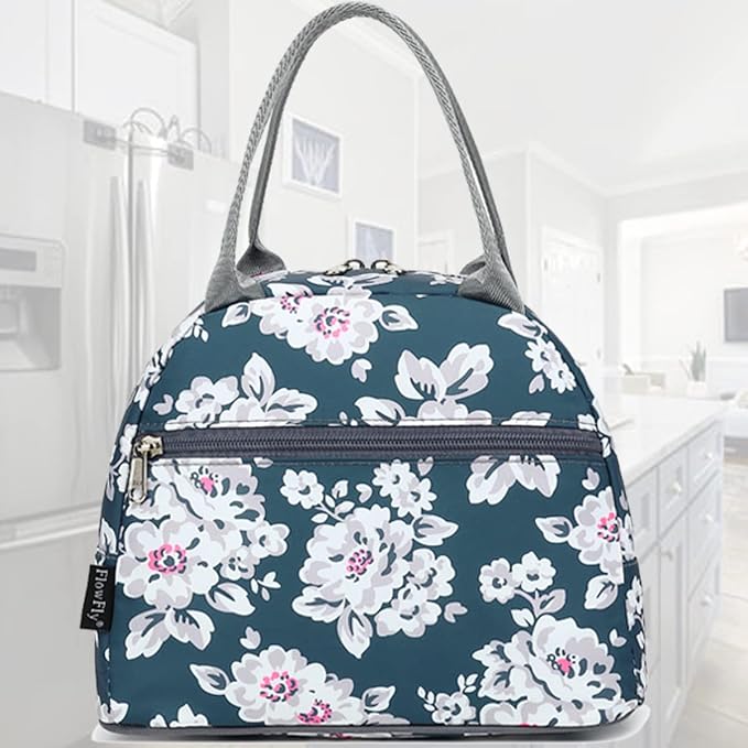 FlowFly Insulated Lunch Cooler Bag - Tote Bag Organizer for Women/Men, Plum