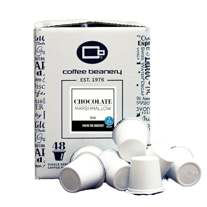 Chocolate Marshmallow Decaf Coffee Pods by Coffee Beanery | Gourmet Medium Roast Arabica Coffee Pods, 192ct
