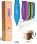 Elementi Powerful Frother Wand – Lightweight Milk Frother & Drink Mixer Handheld, Matcha Whisk for Dreamy Lattes, Powerful Coffee Mixer Wand & Blender Stirrer - Make Creamy Cappuccinos (Electric Blue)