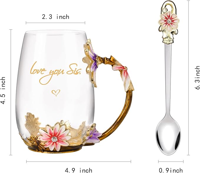 Sisters Gifts from Sister for Women Elegant Tea Cup Unique Christmas Birthday Gifts for Sister,Little,Big,in Law