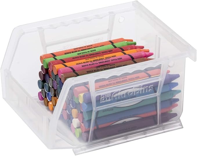 Akro-Mils 30210 AkroBins Plastic Storage Bins, Space-Saving Stackable Bins for Garage, Pantry, Craft Organization, 5-Inch x 4-Inch x 3-Inch, Green, 24-Pack