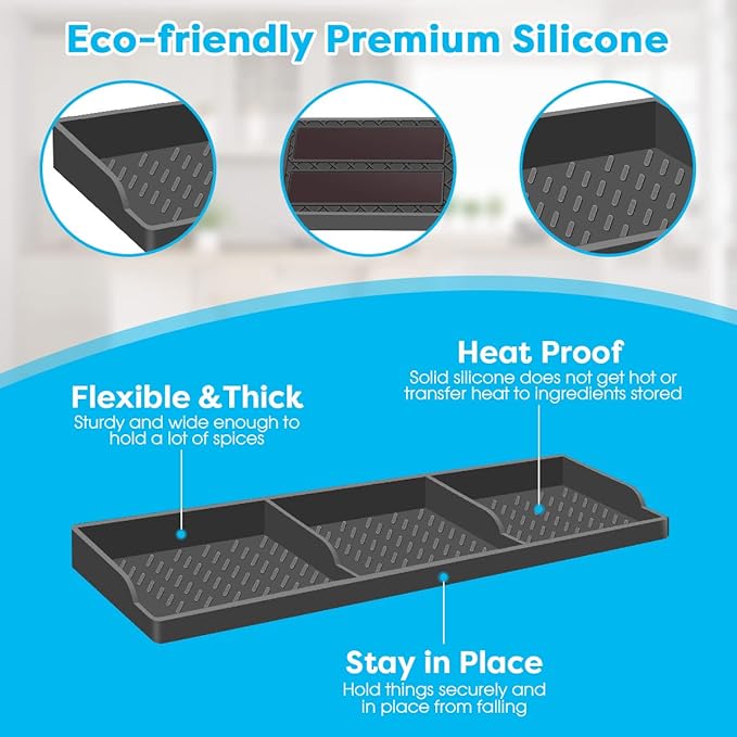 Stove Top for Silicone Shelf,30 Inch Magnetic Shelf Over the Stove Spice Rack,Kitchen Shelf for Above Stovetop Organizer Magnet Flat Back of Stove-Dark Grey