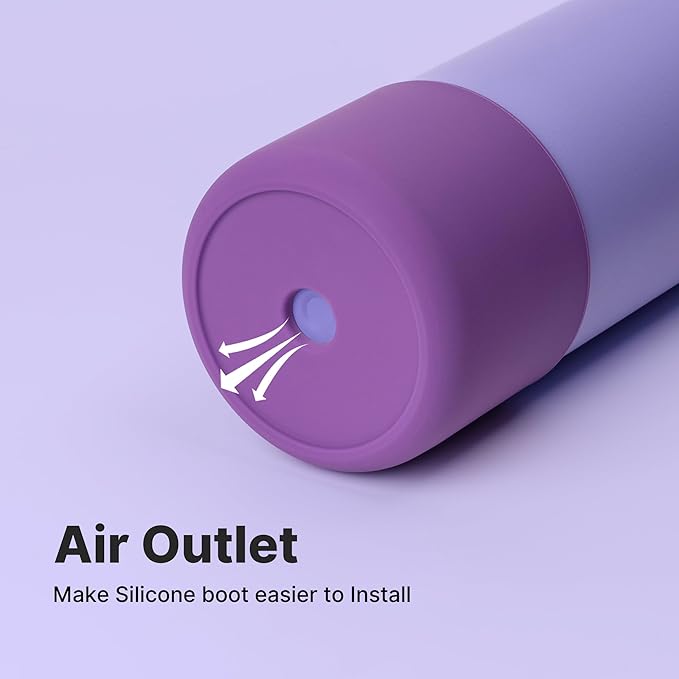 Silicone Water Bottle Boot for Owala 40 oz, Anti-Slip Protective Sleeve for Owala Twist & FreeSip & Flip Stainless Steel Water Bottle, Boot Bottom Base (Purple)