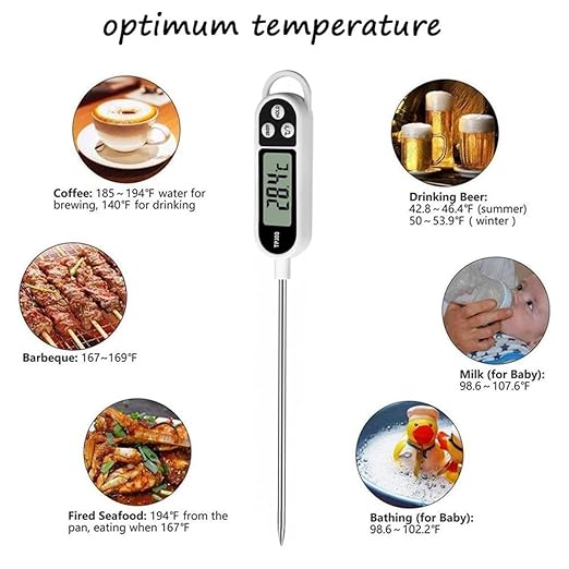 6pcs Candy Thermometer Digital Instant Read for Meat Kitchen Cooking Food Oil Deep Fry BBQ Grill Smoker (6, 23.2in)