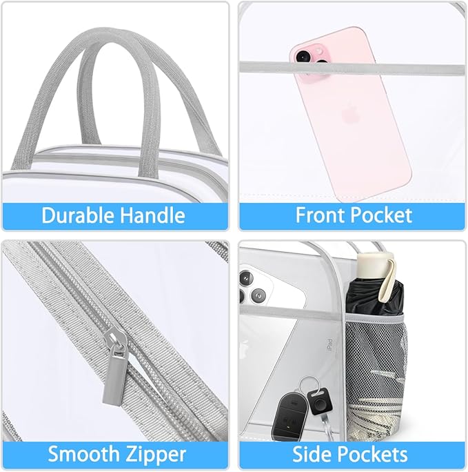 DALINDA Clear Bag Stadium Approved, Lunch Bag Lunch Box for Women Men Reusable Insulated Lunch Tote Bag
