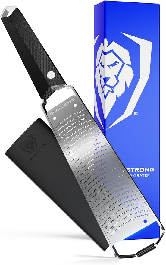 Dalstrong Professional Narrow Grater - Zester - #304 Stainless Steel Blade - G10 Handle Kitchen Shredder - w/Blade Cover - Citrus, Hard Spices, Chocolate, Garlic, Ginger - NSF Certified