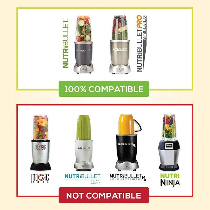Upgrade Blender Blade Fit for Nutribullet 600w/900w, Replacement Parts Extractor Blade with 2 Rubber Gaskets & 3 Shock Pads & 1 Motor Top Base Gear & 1 Rubber Gear, Blender Accessories (8 Pcs)