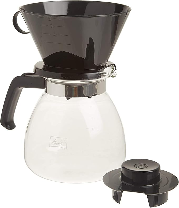 Melitta 52 oz. Pour-Over Coffee Brewer with Glass Carafe, Black