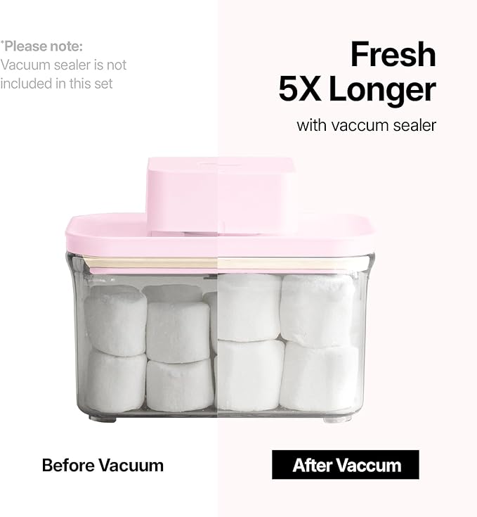 VAKUEN Premium Airtight Food Storage Containers ROSE Rectangular 1.06qt 2P/SET, Patented Double Silicone Lining, 100% Leak Proof, BPA-FREE